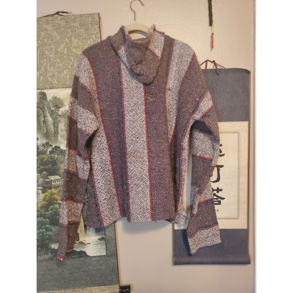 Small grey Baja poncho hoodie gently use - Picture 8 of 9